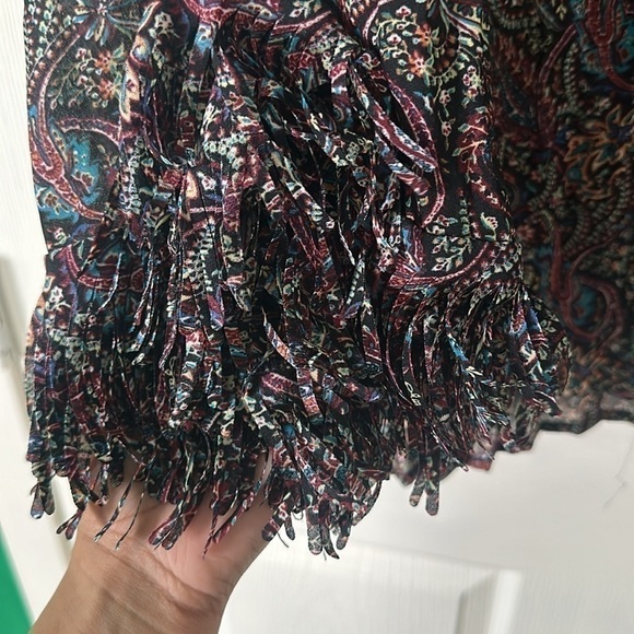 Agora Crinkle Confetti Fringe Paisley Top Size 3X - Picture 2 of 6